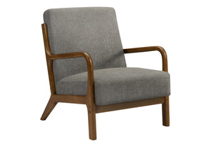 Vera Grey Fabric & Walnut Wood Accent Chair | Ortholuxe Home - Photo 2