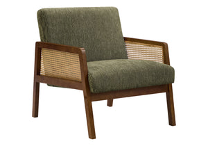 Vera Green Fabric & Walnut Wood Accent Chair | Ortholuxe Home - Photo 2