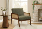 Vera Green Fabric & Walnut Wood Accent Chair | Ortholuxe Home