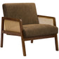 Vera Brown Fabric & Walnut Wood Accent Chair | Ortholuxe Home - Photo 2