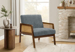Vera Blue Fabric & Walnut Wood Accent Chair | Ortholuxe Home