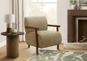 Yvette Light Brown Fabric Accent Chair | Ortholuxe Home