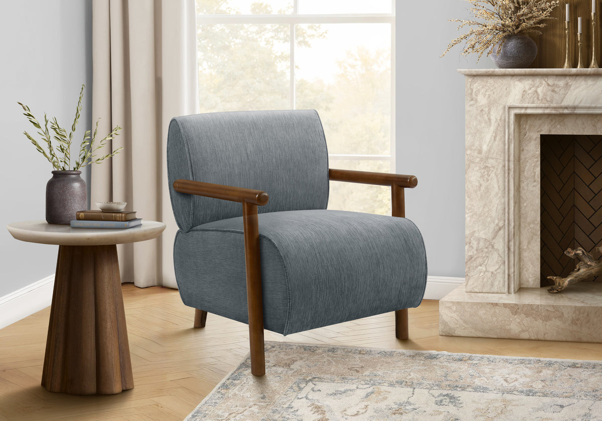 Yvette Light Blue Fabric Accent Chair | Ortholuxe Home