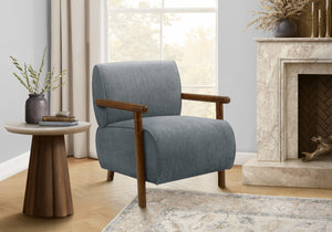 Yvette Light Blue Fabric Accent Chair | Ortholuxe Home