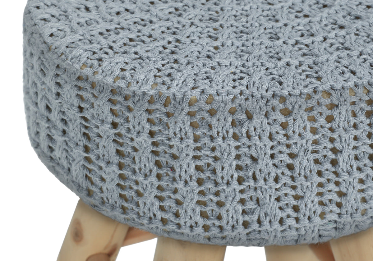 Asher Grey Knit Ottoman | Ortholuxe Home - Photo 8