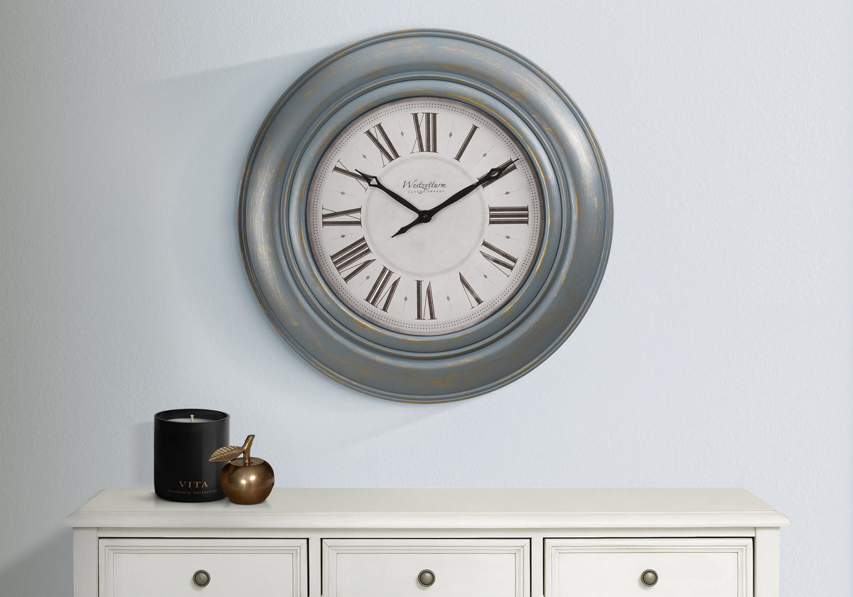 Blake Antique Blue Wall Clock | Ortholuxe Home