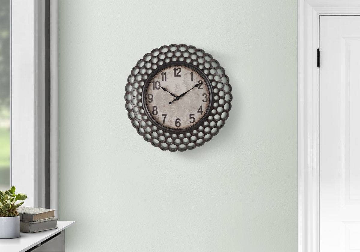 Hudson Dark Brown Wall Clock | Ortholuxe Home