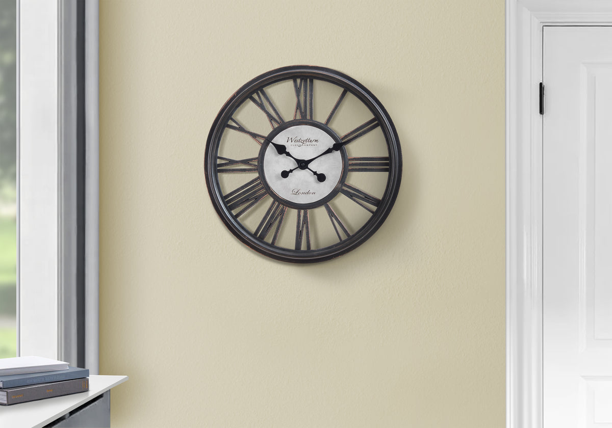 Jensen Antique Black Wall Clock | Ortholuxe Home