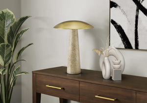 Enzo Beige Resin & Gold Shade Table Lamp | Ortholuxe Home