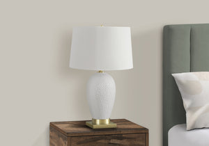 Wolfe White Ceramic Table Lamp | Ortholuxe Home - Photo 2