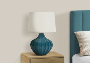 Wolfe Blue Ceramic Table Lamp | Ortholuxe Home - Photo 2