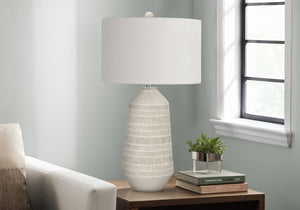 Wolfe Cream Ceramic Table Lamp | Ortholuxe Home