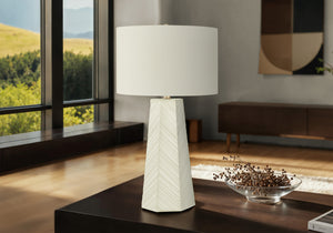Wolfe White Ceramic Table Lamp | Ortholuxe Home