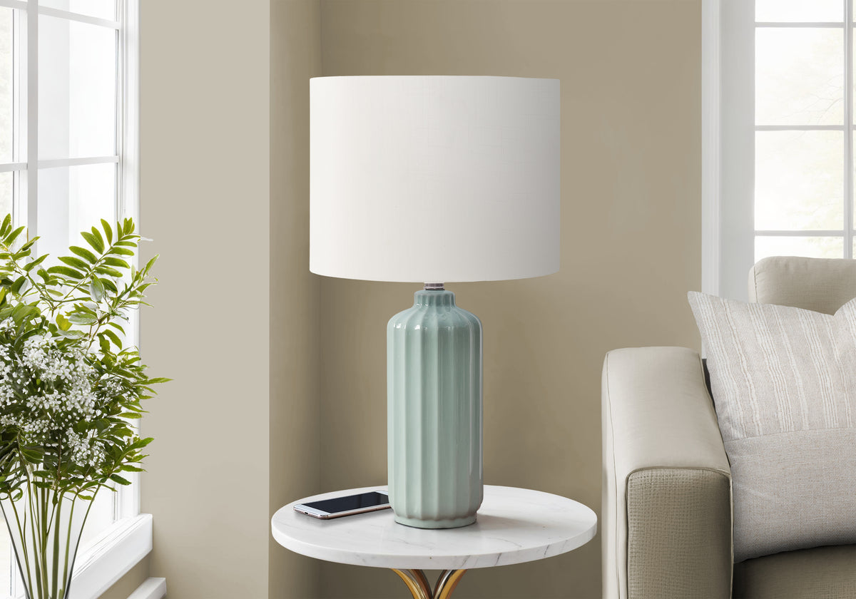 Indigo Green Ceramic Table Lamp | Ortholuxe Home