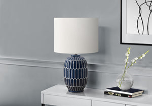 Indigo Blue Ceramic Table Lamp | Ortholuxe Home