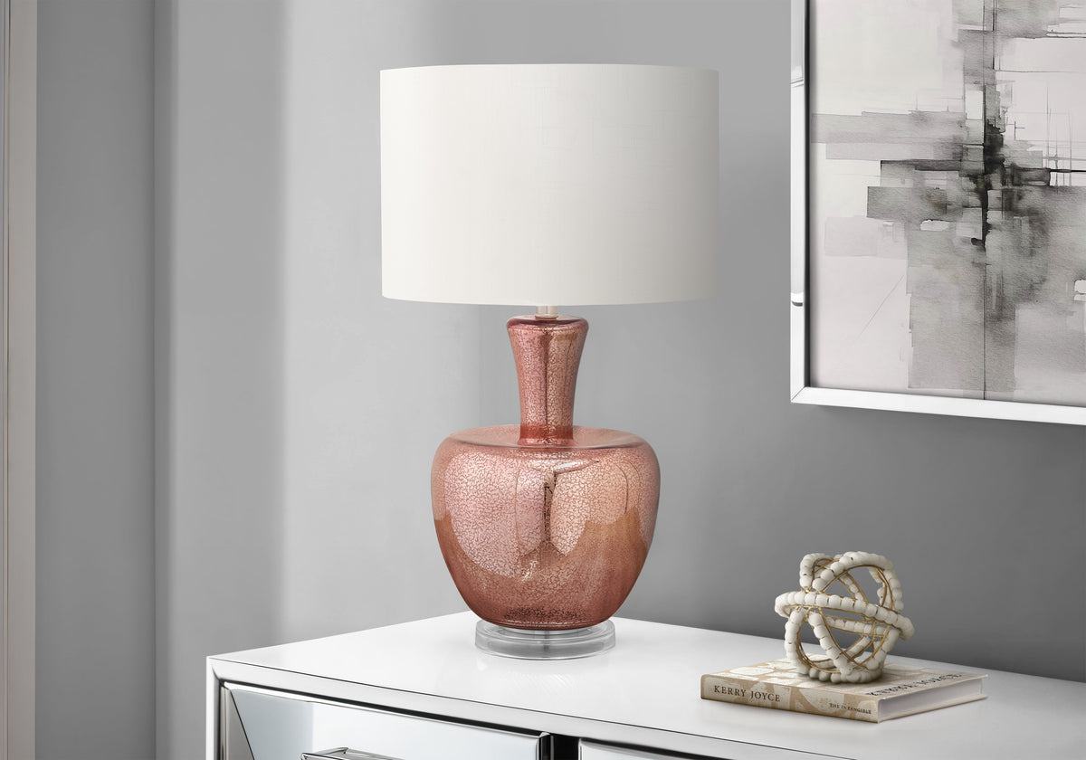 Ruby Dusty Rose Glass Table Lamp | Ortholuxe Home