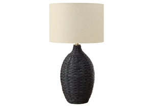 Topaz Black Rattan Table Lamp | Ortholuxe Home - Photo 2