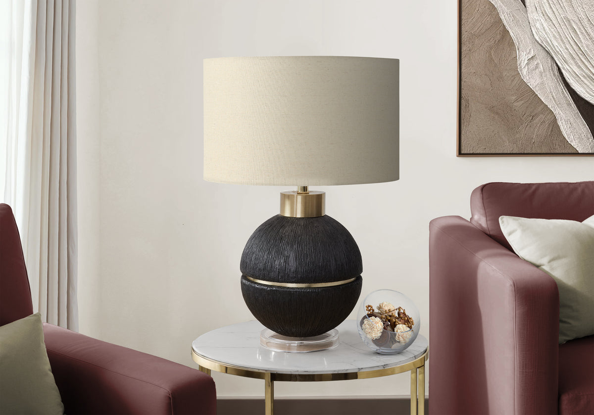 Amber Black & Gold Resin Table Lamp | Ortholuxe Home