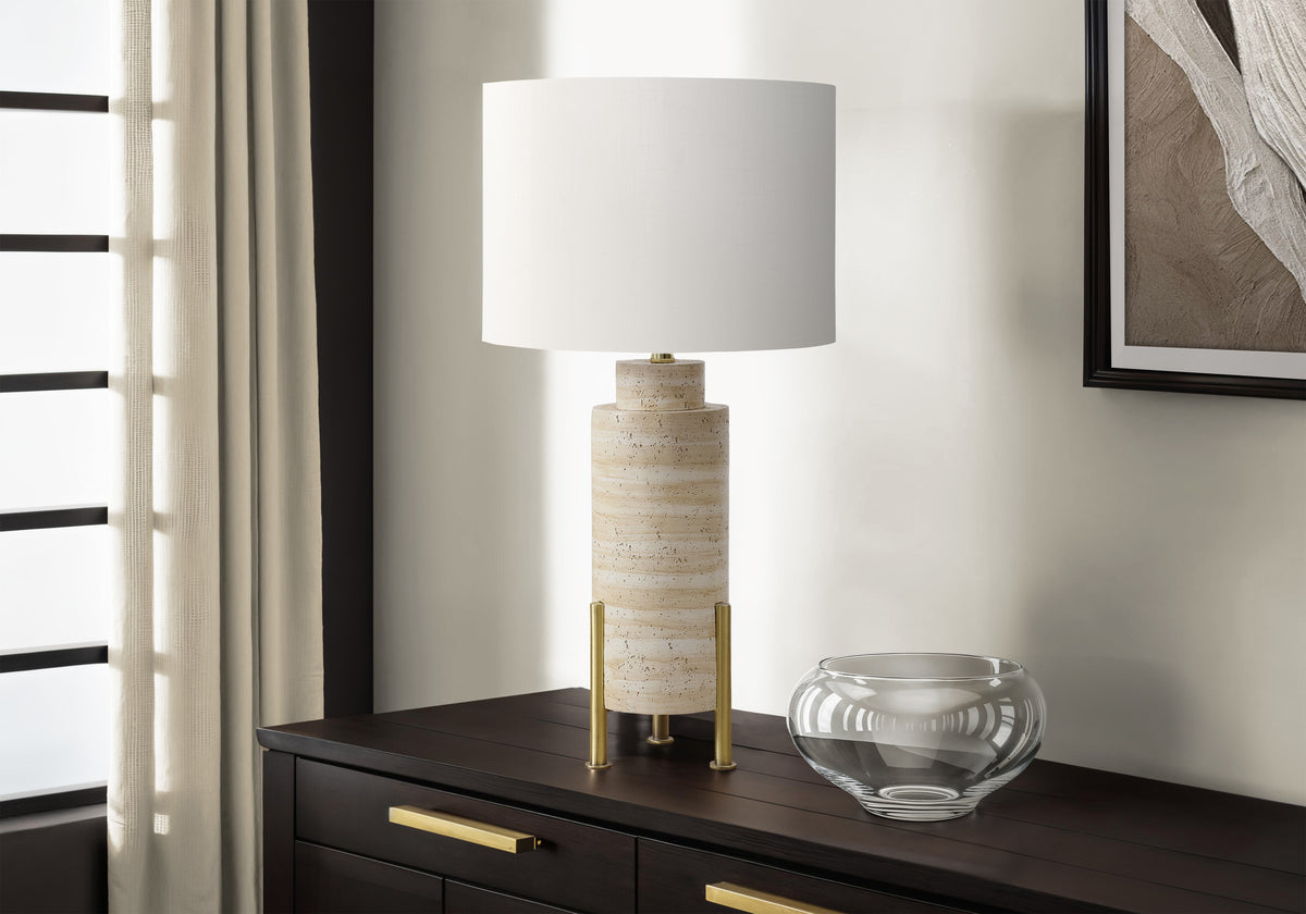 Amber Beige Resin Table Lamp | Ortholuxe Home