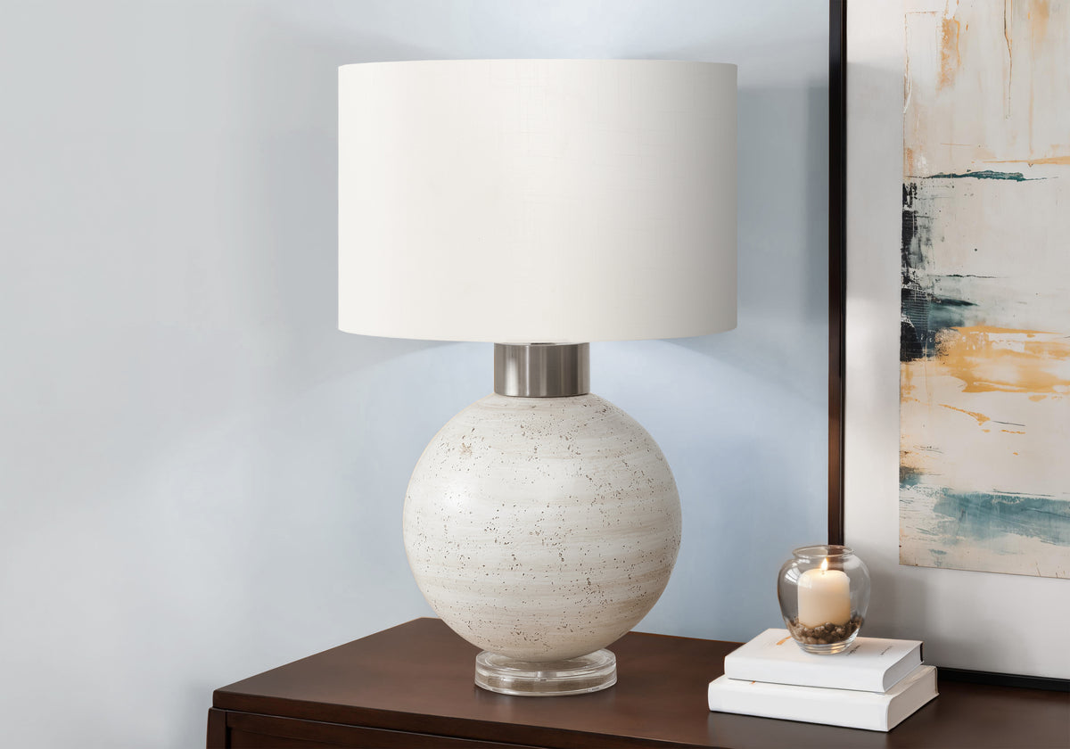 Amber Beige Resin Table Lamp | Ortholuxe Home