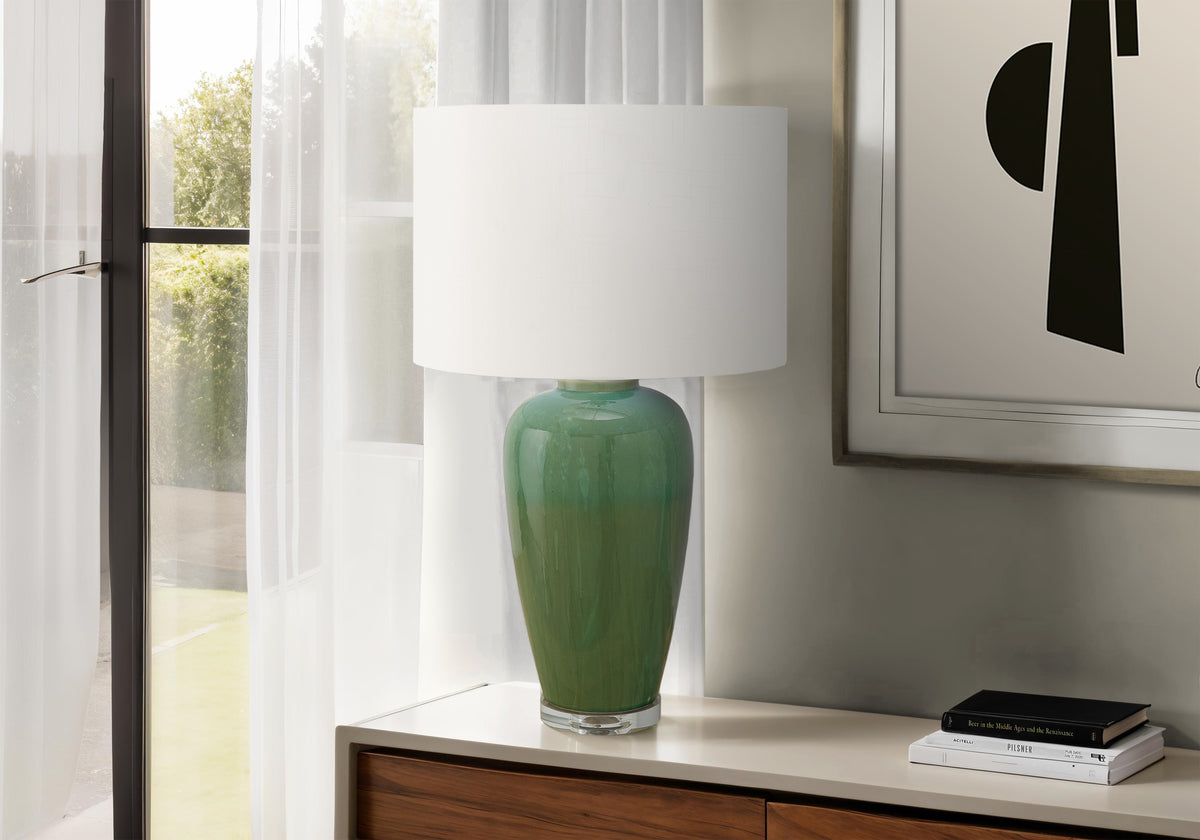 Crystal Green Ceramic Table Lamp | Ortholuxe Home
