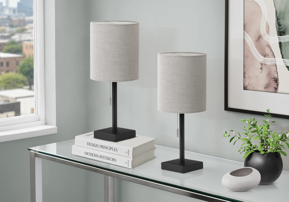 Emerald Black Metal Table Lamp (Set of 2) | Ortholuxe Home