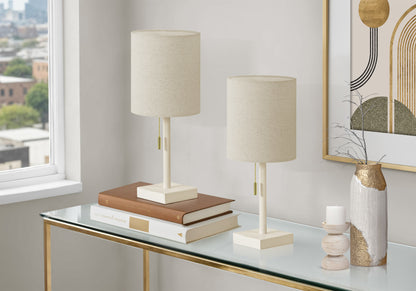 Emerald Cream Metal Table Lamp (Set of 2) | Ortholuxe Home